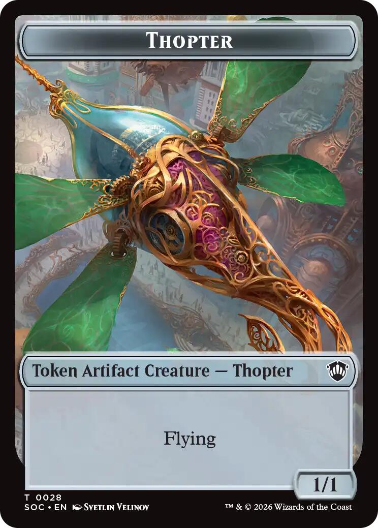 Thopter // Fractal (0004) Double-Sided Token [Secrets of Strixhaven Commander Tokens] | Exor Games Dartmouth
