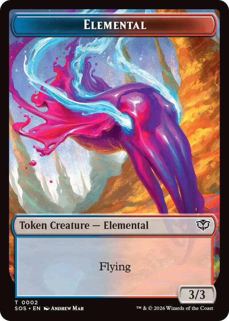 Dragon Illusion // Elemental (0002) Double-Sided Token [Secrets of Strixhaven Commander Tokens] | Exor Games Dartmouth