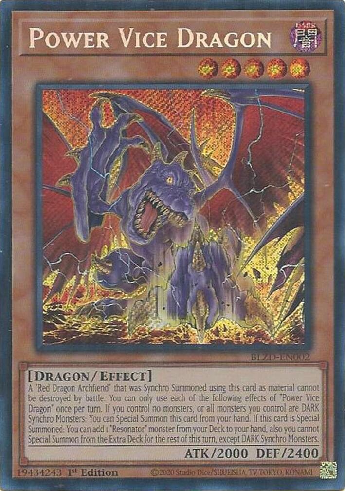 Power Vice Dragon [BLZD-EN002] Secret Rare | Exor Games Dartmouth