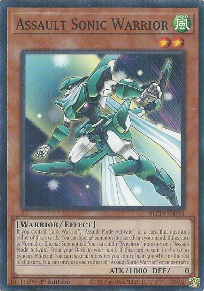 Assault Sonic Warrior [BLZD-EN005] Common | Exor Games Dartmouth