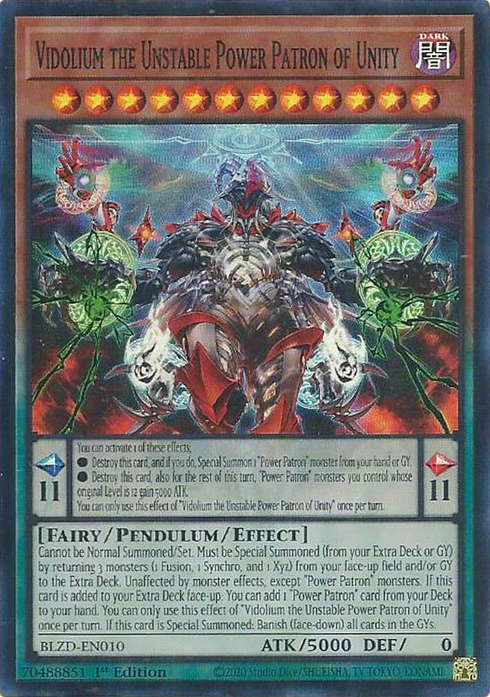 Vidolium the Unstable Power Patron of Unity [BLZD-EN010] Super Rare | Exor Games Dartmouth