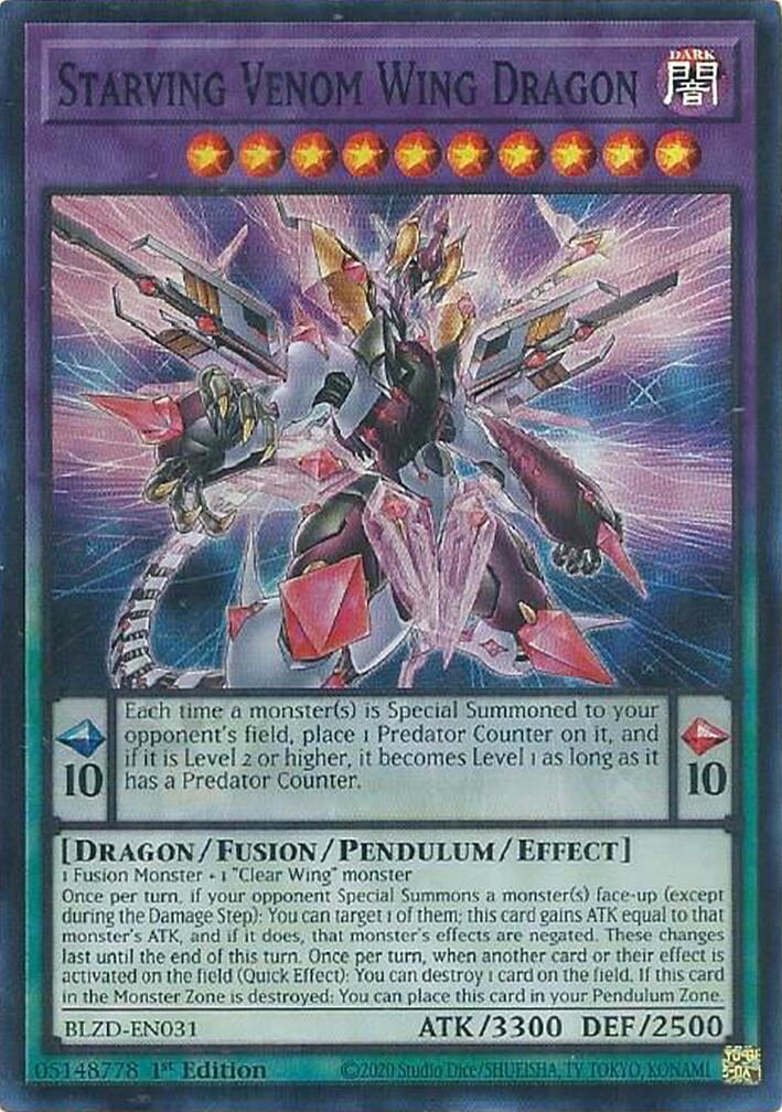 Starving Venom Wing Dragon [BLZD-EN031] Super Rare | Exor Games Dartmouth