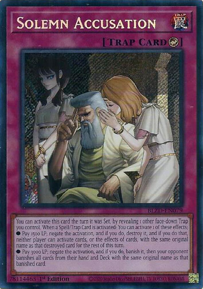 Solemn Accusation [BLZD-EN079] Secret Rare | Exor Games Dartmouth