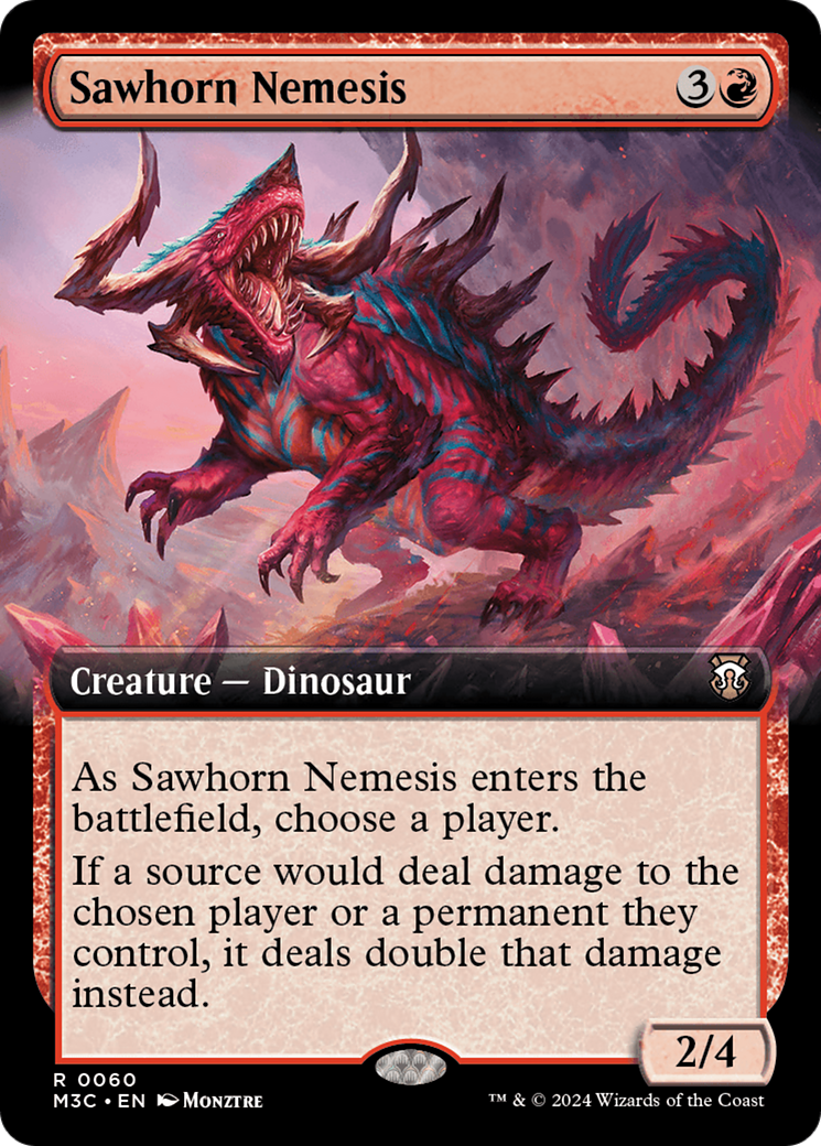 Sawhorn Nemesis (Extended Art) (Ripple Foil) [Modern Horizons 3 Commander] | Exor Games Dartmouth