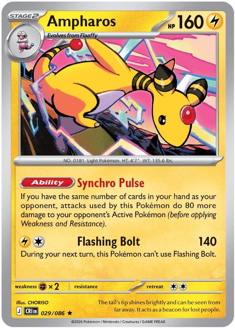 Ampharos (029/086) [Mega Evolution: Chaos Rising] | Exor Games Dartmouth