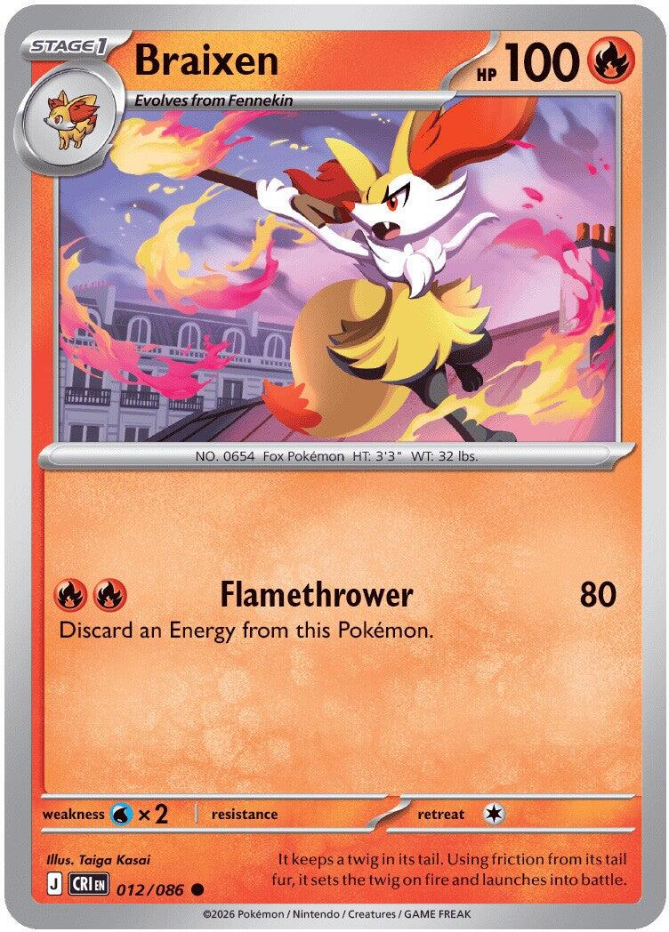 Braixen (012/086) [Mega Evolution: Chaos Rising] | Exor Games Dartmouth