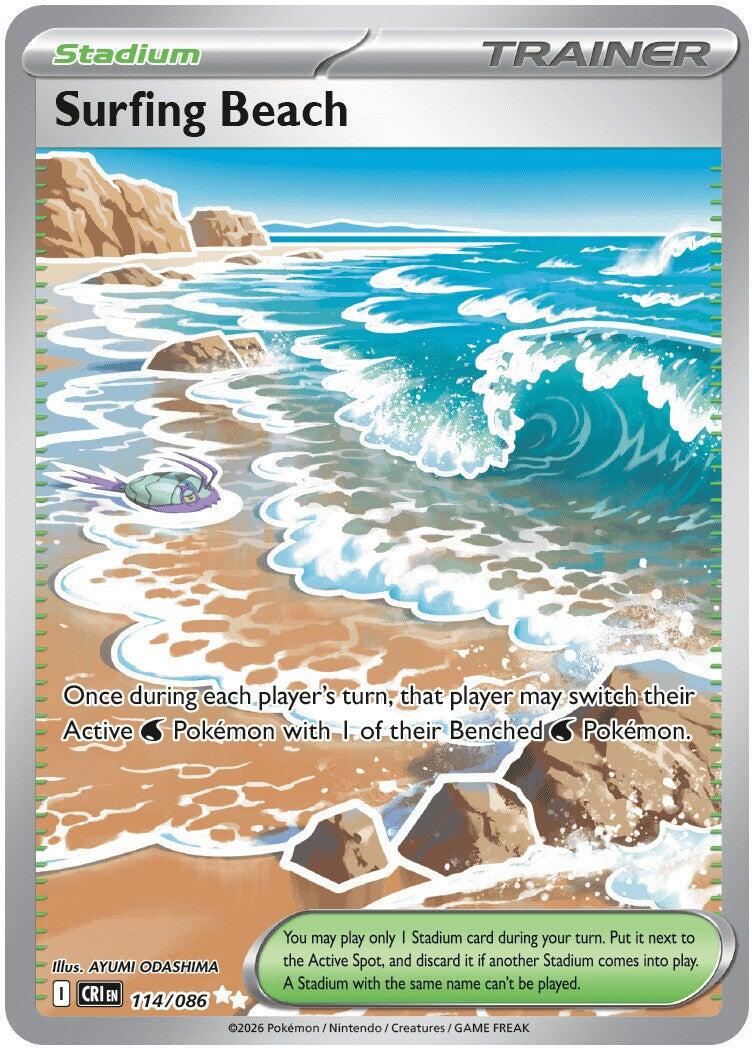 Surfing Beach (114/086) [Mega Evolution: Chaos Rising] | Exor Games Dartmouth