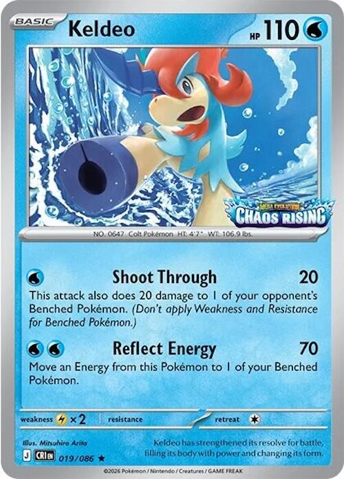 Keldeo (019/086) (Chaos Rising Stamped) [Miscellaneous Cards] | Exor Games Dartmouth