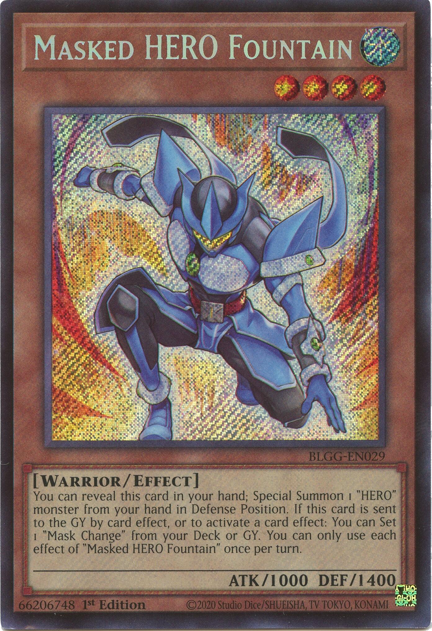 Masked HERO Fountain [BLGG-EN029] Secret Rare | Exor Games Dartmouth