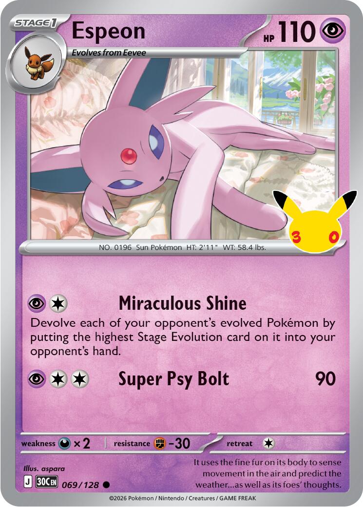 Espeon (069/128) [Mega Evolution: 30th Celebration] | Exor Games Dartmouth