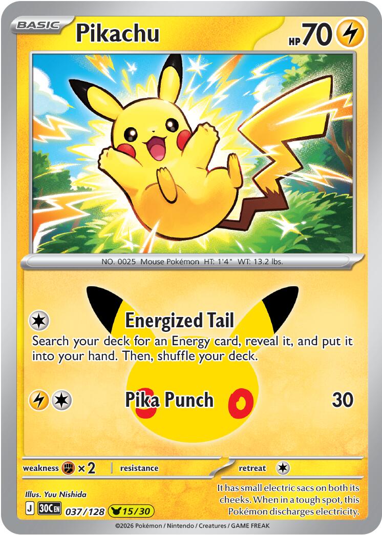Pikachu (037/128) [Mega Evolution: 30th Celebration] | Exor Games Dartmouth