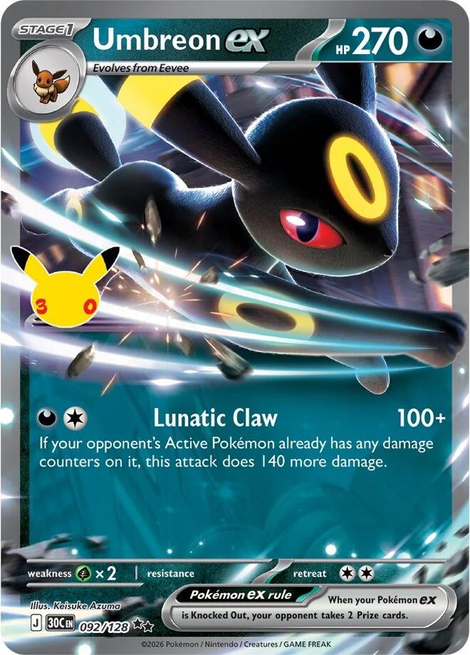 Umbreon ex (092/128) [Mega Evolution: 30th Celebration] | Exor Games Dartmouth