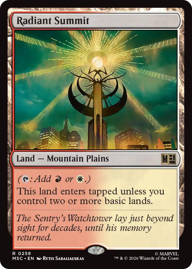 Radiant Summit (Surge Foil) [Marvel Super Heroes Commander] | Exor Games Dartmouth
