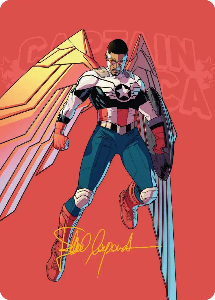 Captain America, Wings of Freedom Art Card (22/45) (Gold-Stamped Signature) [Marvel Super Heroes Art Series] | Exor Games Dartmouth