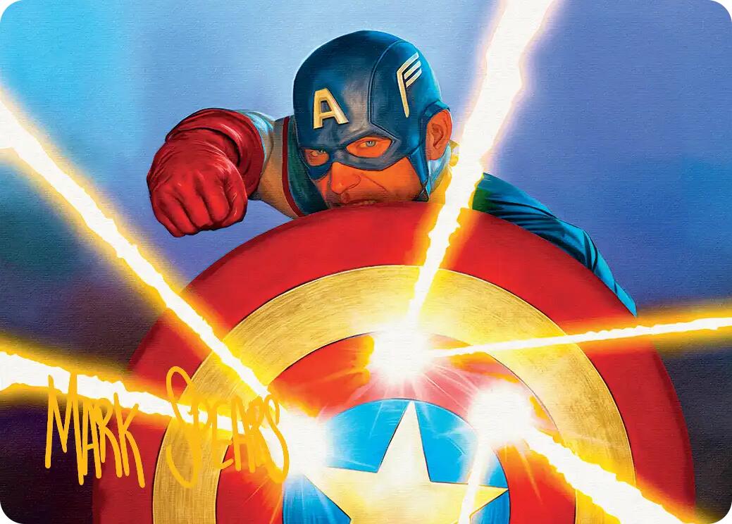 Captain's Defense Art Card (Gold-Stamped Signature) [Marvel Super Heroes Art Series] | Exor Games Dartmouth