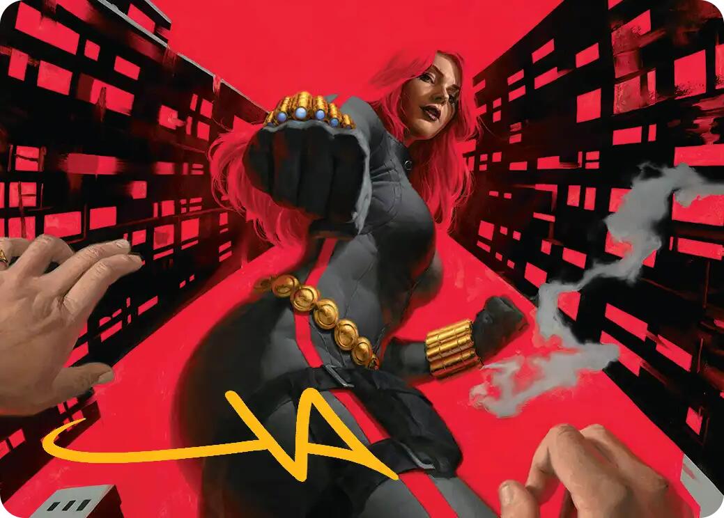 Black Widow, Deadly Hunter Art Card (Gold-Stamped Signature) [Marvel Super Heroes Art Series] | Exor Games Dartmouth