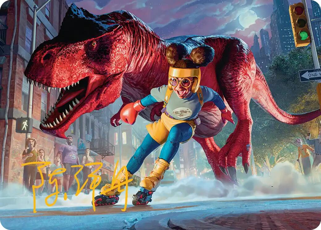 Moon Girl and Devil Dinosaur Art Card (Gold-Stamped Signature) [Marvel Super Heroes Art Series] | Exor Games Dartmouth
