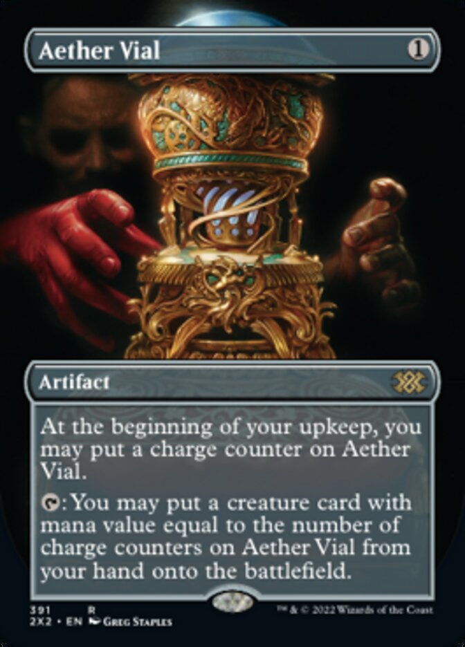 Aether Vial (Borderless Alternate Art) [Double Masters 2022] | Exor Games Dartmouth