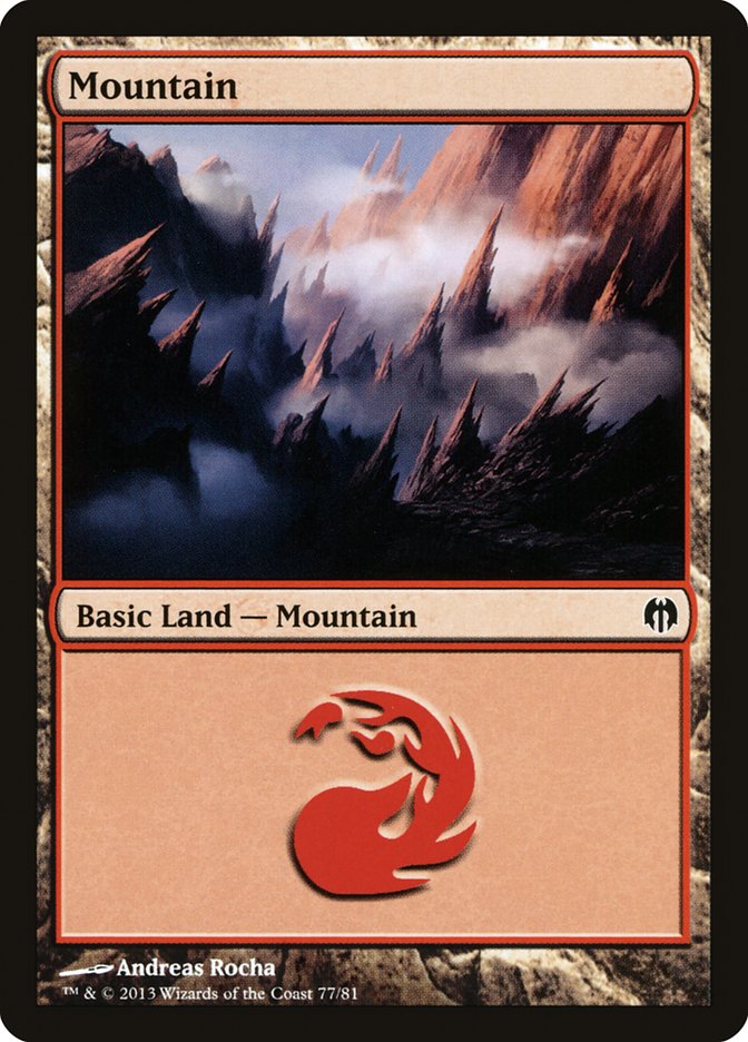 Mountain (77) [Duel Decks: Heroes vs. Monsters] | Exor Games Dartmouth