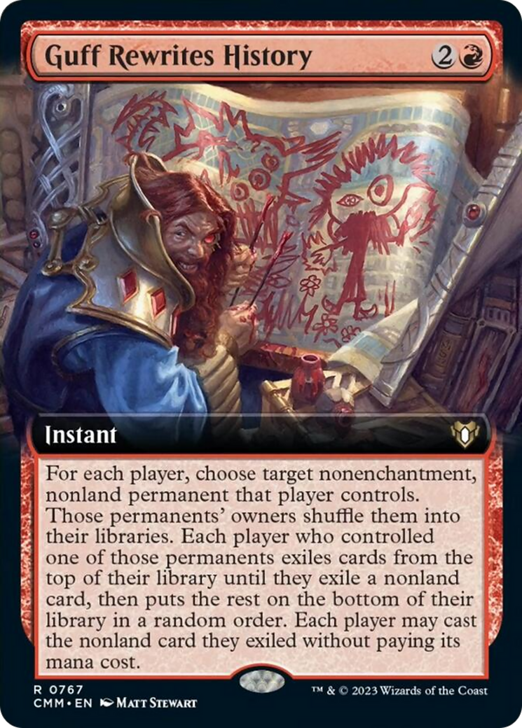 Guff Rewrites History (Extended Art) [Commander Masters] | Exor Games Dartmouth
