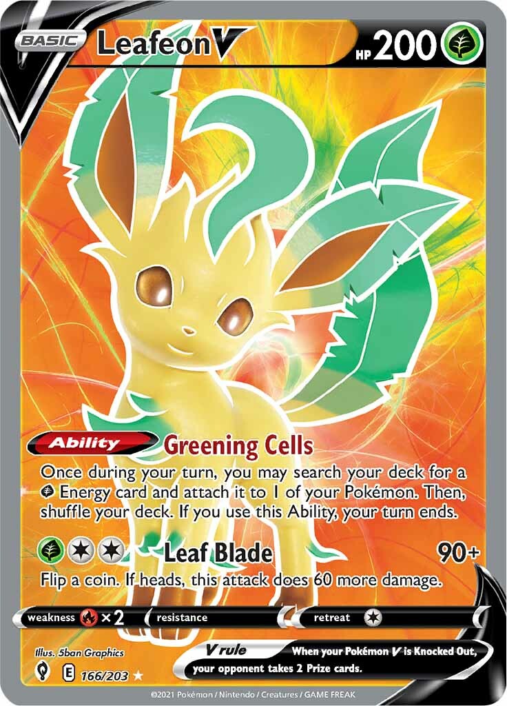 Leafeon V (166/203) [Sword & Shield: Evolving Skies] | Exor Games Dartmouth