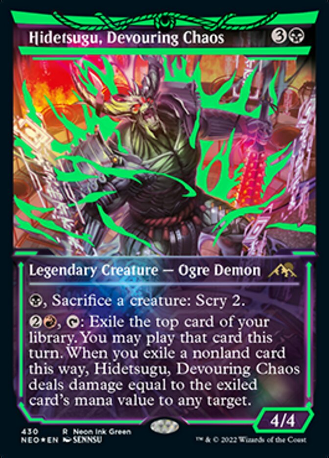 Hidetsugu, Devouring Chaos (Neon Ink Green) [Kamigawa: Neon Dynasty] | Exor Games Dartmouth