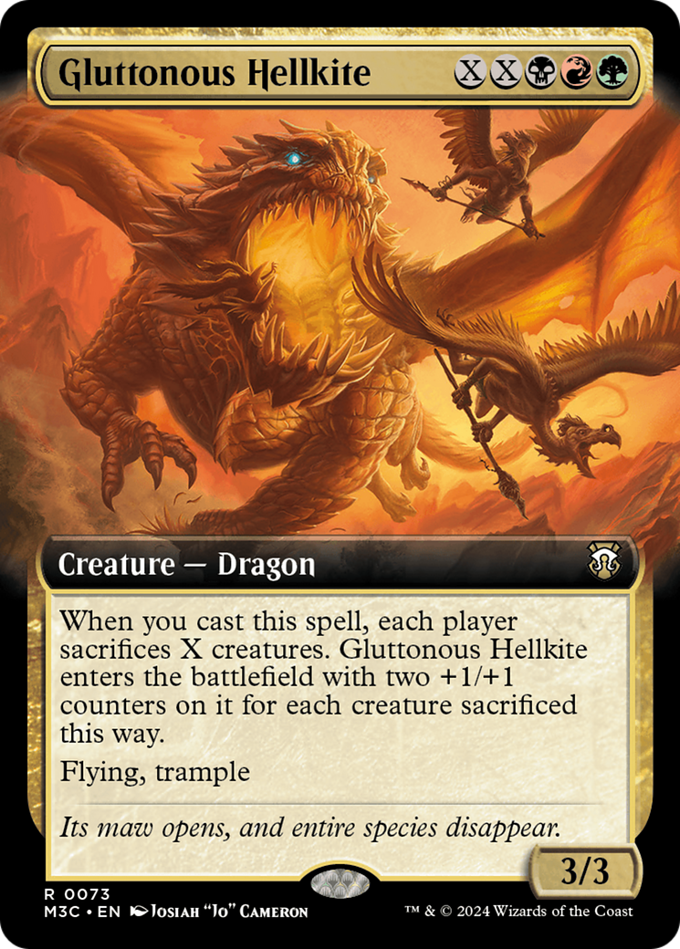 Gluttonous Hellkite (Extended Art) (Ripple Foil) [Modern Horizons 3 Commander] | Exor Games Dartmouth