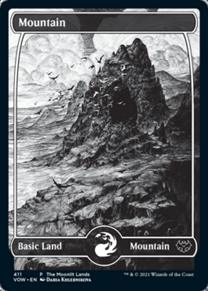 Mountain (The Moonlit Lands) (Foil Etched) [Innistrad: Crimson Vow Promos] | Exor Games Dartmouth