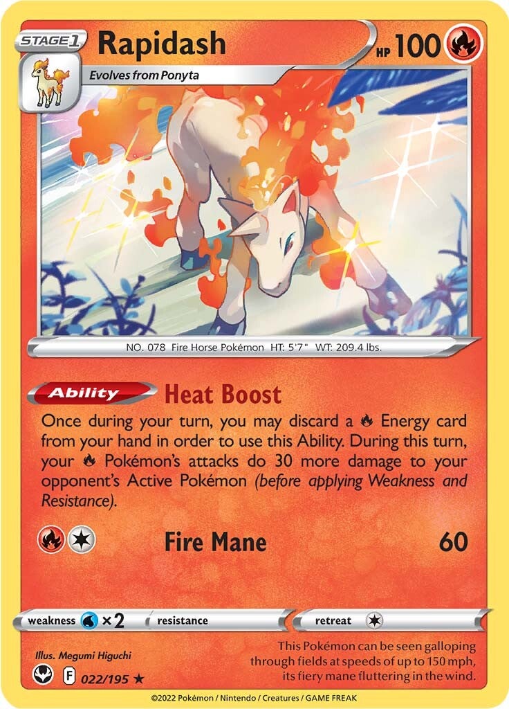 Rapidash (022/195) (Theme Deck Exclusive) [Sword & Shield: Silver Tempest] | Exor Games Dartmouth