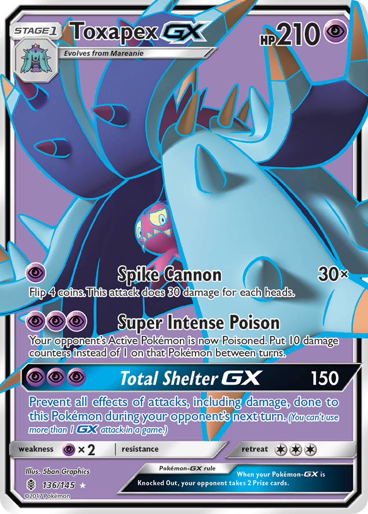 Toxapex GX (136/145) [Sun & Moon: Guardians Rising] | Exor Games Dartmouth