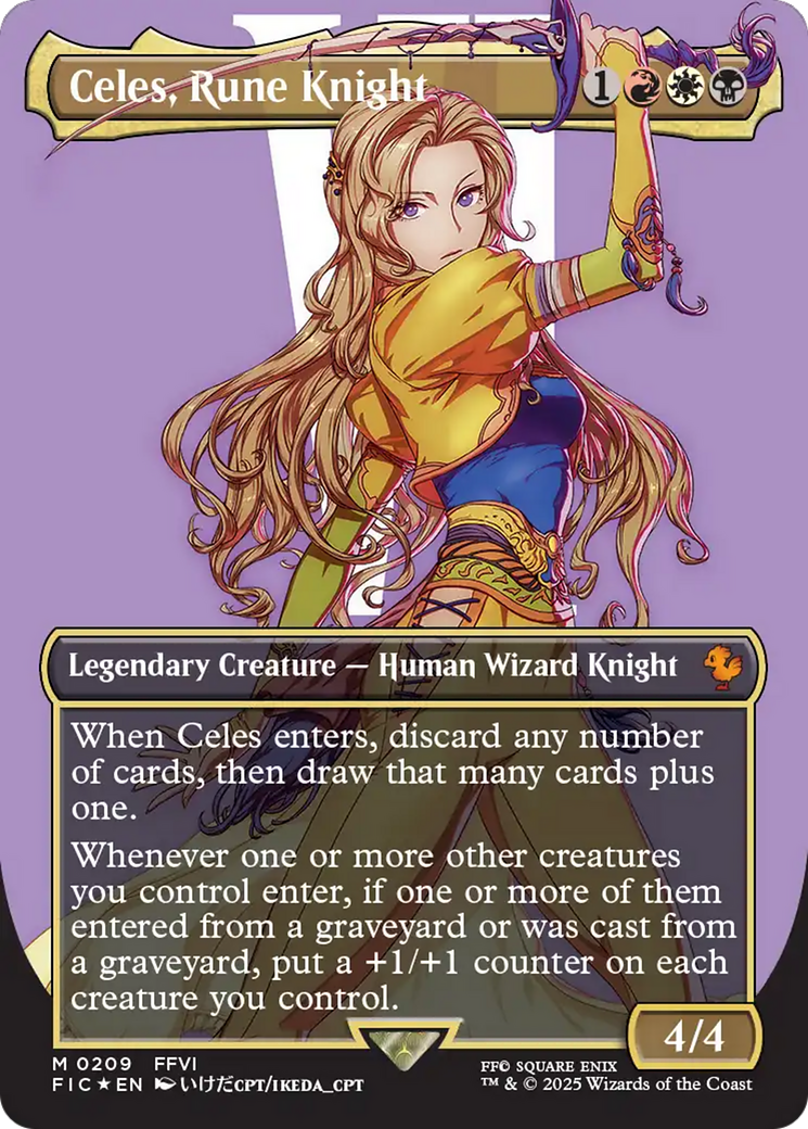 Celes, Rune Knight (Borderless) (Surge Foil) [FINAL FANTASY Commander] | Exor Games Dartmouth