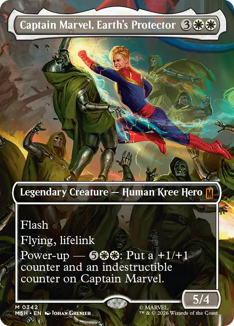 Captain Marvel, Earth's Protector (Borderless) (0342) [Marvel Super Heroes] | Exor Games Dartmouth