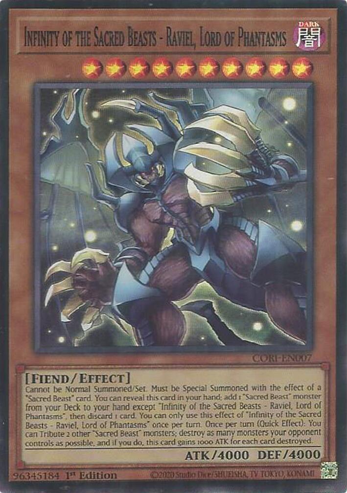 Infinity of the Sacred Beasts - Raviel, Lord of Phantasms [CORI-EN007] Super Rare | Exor Games Dartmouth
