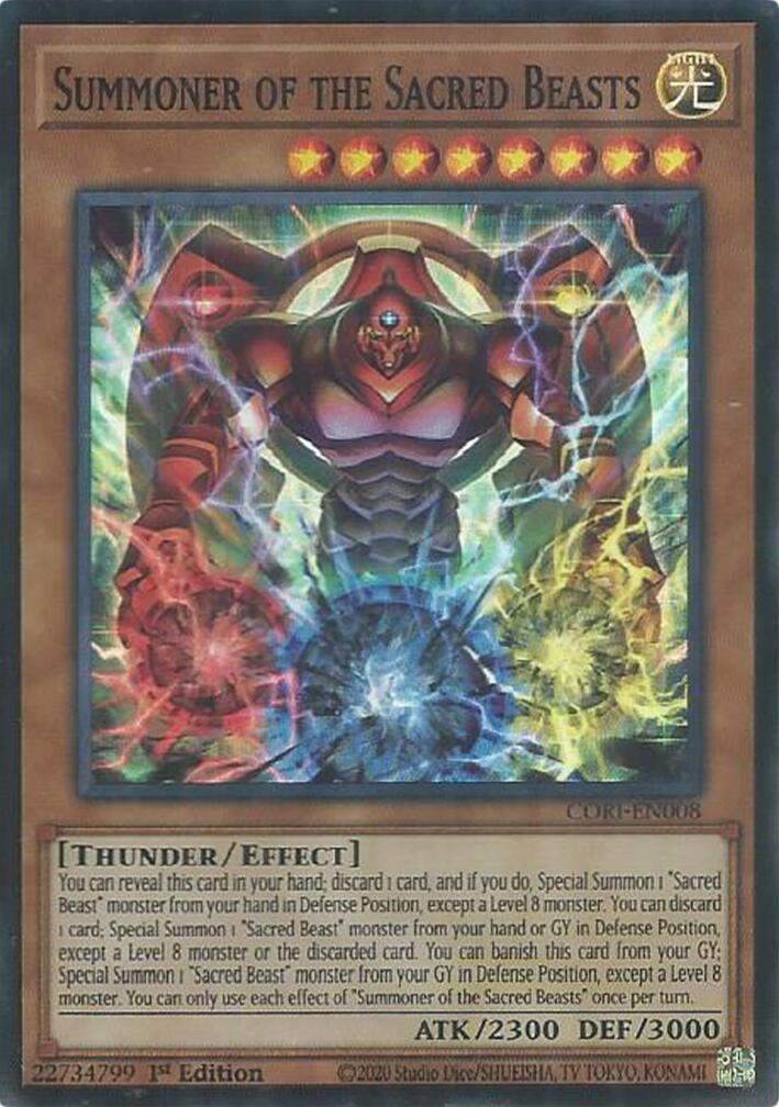Summoner of the Sacred Beasts [CORI-EN008] Super Rare | Exor Games Dartmouth