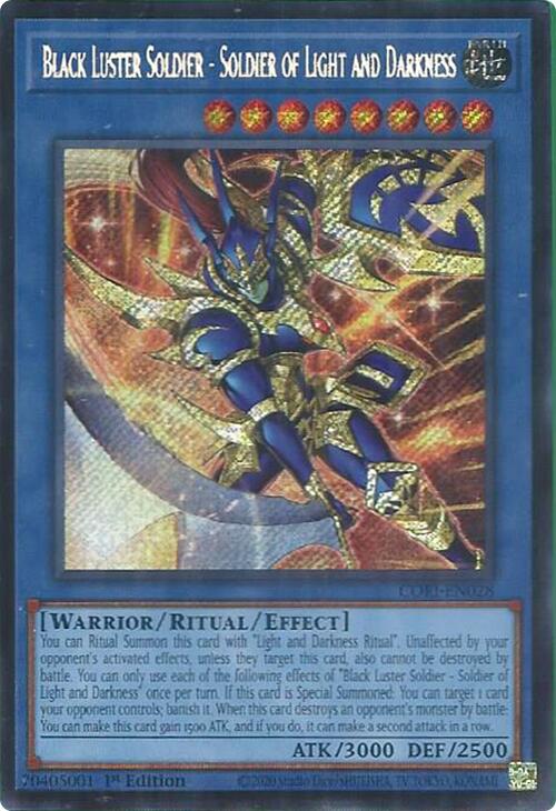 Black Luster Soldier - Soldier of Light and Darkness (Secret Rare) [CORI-EN028] Secret Rare | Exor Games Dartmouth