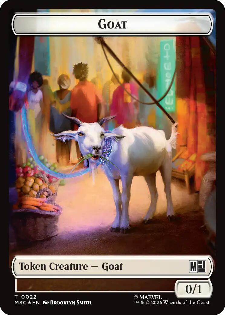 Goat // Soldier Double-Sided Token (Surge Foil) [Marvel Super Heroes Commander Tokens] | Exor Games Dartmouth