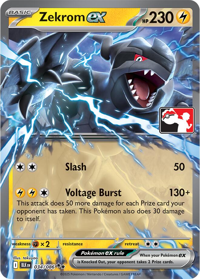 Zekrom ex (034/086) (Right Stamp) [Prize Pack Series Nine] | Exor Games Dartmouth