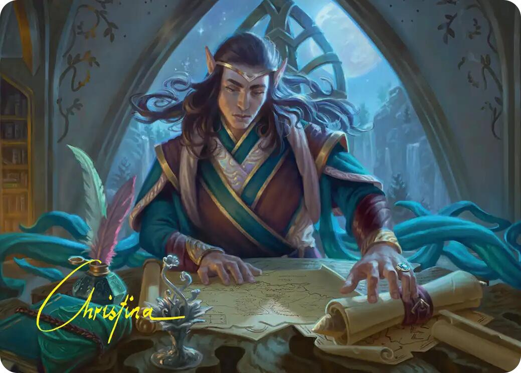 Elrond, Moon-Reader Art Card (Gold-Stamped Signature) [The Hobbit Art Series] | Exor Games Dartmouth