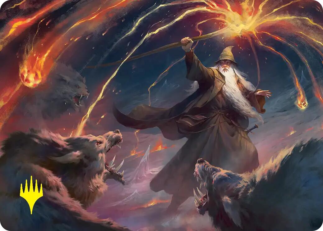 Gandalf, Shadow's Foe Art Card (Gold-Stamped) [The Hobbit Art Series] | Exor Games Dartmouth