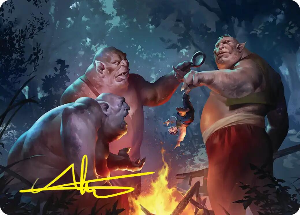 Tom, Bert, and William Art Card (Gold-Stamped Signature) [The Hobbit Art Series] | Exor Games Dartmouth