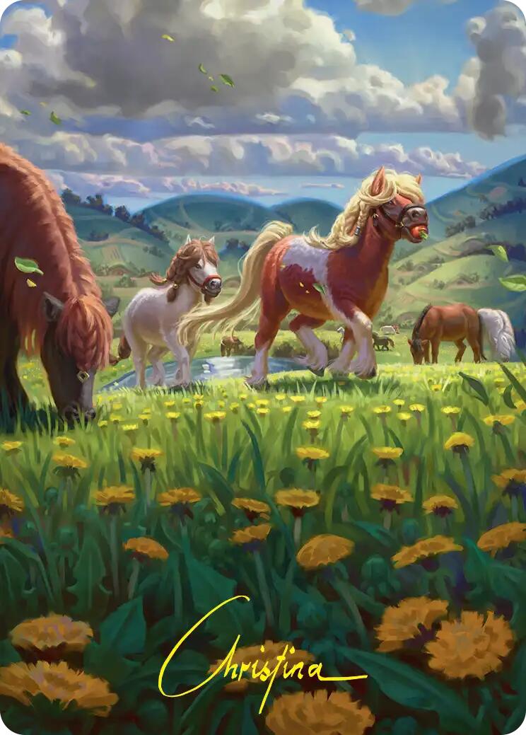 Troop of Ponies Art Card (Gold-Stamped Signature) [The Hobbit Art Series] | Exor Games Dartmouth