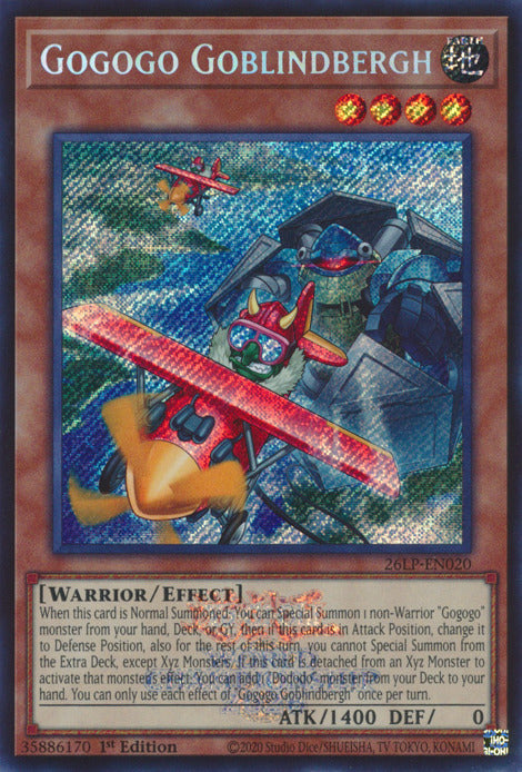 Gogogo Goblindbergh (Emblazoned Secret Rare) [26LP-EN020] Secret Rare | Exor Games Dartmouth