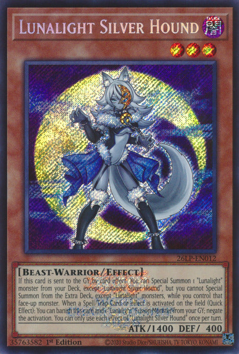 Lunalight Silver Hound (Emblazoned Secret Rare) [26LP-EN012] Secret Rare | Exor Games Dartmouth