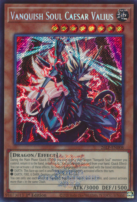 Vanquish Soul Caesar Valius (Emblazoned Secret Rare) [26LP-EN008] Secret Rare | Exor Games Dartmouth