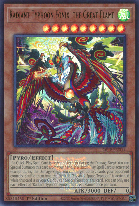 Radiant Typhoon Fonix, the Great Flame (Emblazoned) [26LP-EN014] Ultra Rare | Exor Games Dartmouth