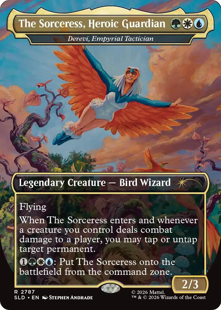 The Sorceress, Heroic Guardian - Derevi, Empyrial Tactician [Secret Lair Drop Series] | Exor Games Dartmouth