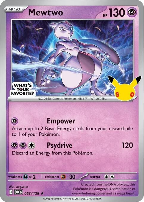 Mewtwo (063/128) (What's Your Favorite Stamp) [Miscellaneous Cards] | Exor Games Dartmouth