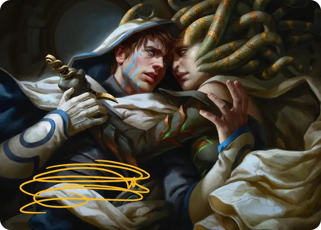 Vraska's Final Mercy Art Card (Gold-Stamped Signature) [Reality Fracture Art Series] | Exor Games Dartmouth