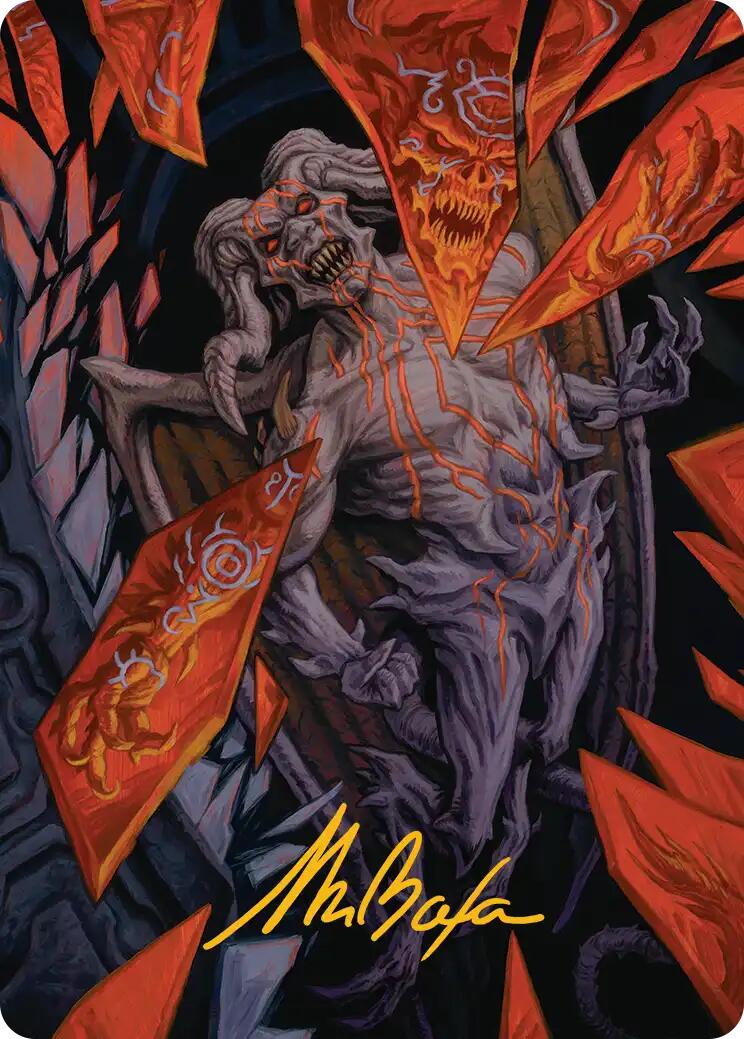 Curse-Marred Demon Art Card (Gold-Stamped Signature) [Reality Fracture Art Series] | Exor Games Dartmouth