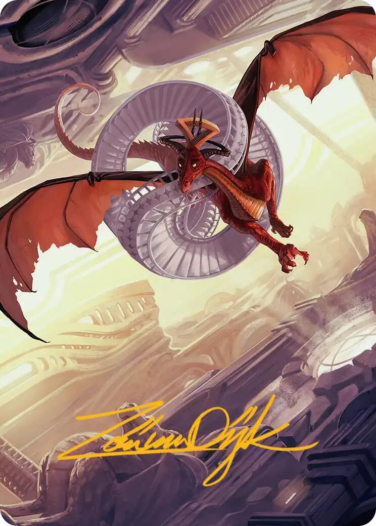Draconic Visitor Art Card (Gold-Stamped Signature) [Reality Fracture Art Series] | Exor Games Dartmouth